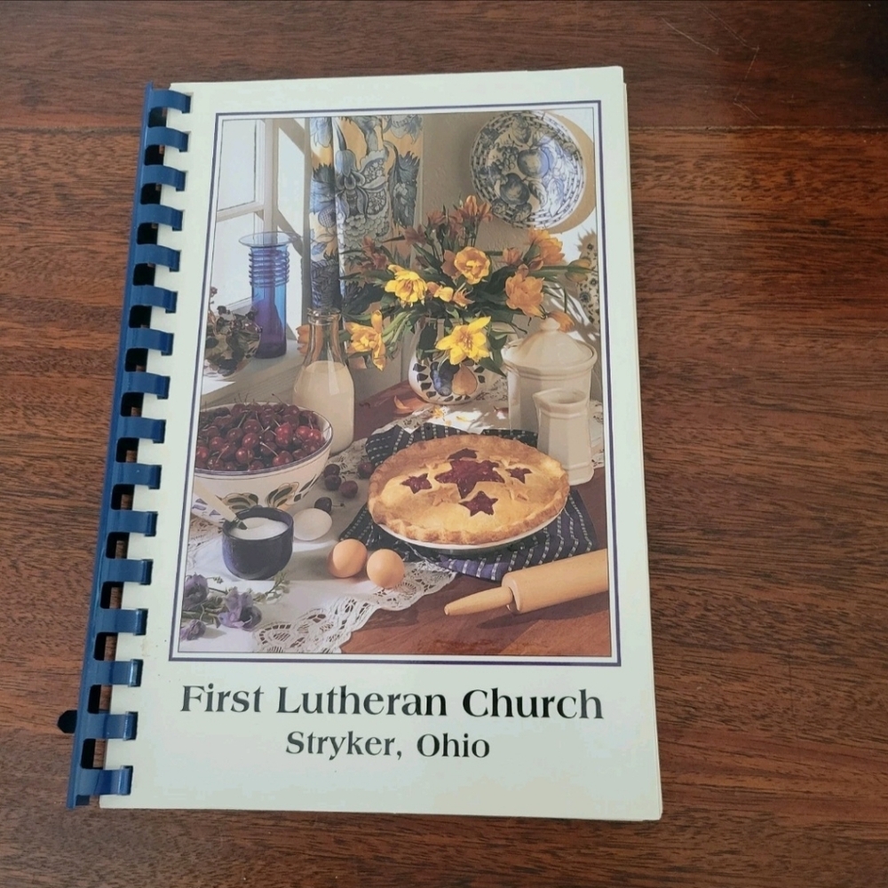 First Lutheran Church Stryker Ohio Spiralbound Community Cookbook Vintage Recipe